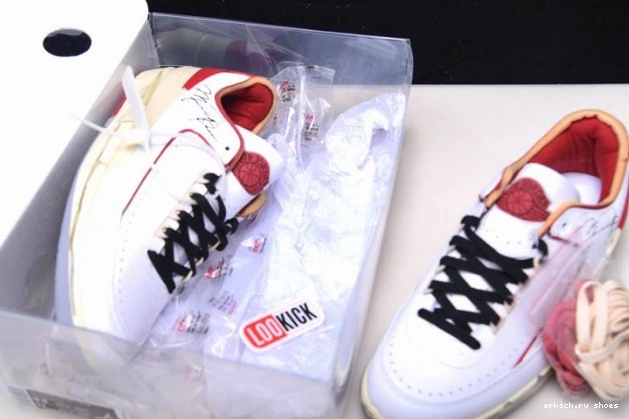 Cheap Jordan Off-White SP Low 2 DJ4375-106 Retro Red White 0807